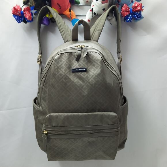 Tommy Hilfiger Gray Nylon Top Handle Zipper Closure Backpack main image 4